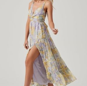 ASTR the label Elsa Floral Tiered Maxi Dress - Cream yellow flower
